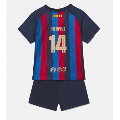 Barcelona Memphis Depay #14 Hjemmedraktsett Barn 2022-23 Kortermet (+ Korte bukser) Barcelona Memphis Depay #14 Hjemmedraktsett Barn 2022-23 Kortermet (+ Korte bukser)